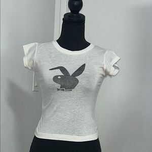 White Graphic Women's Top